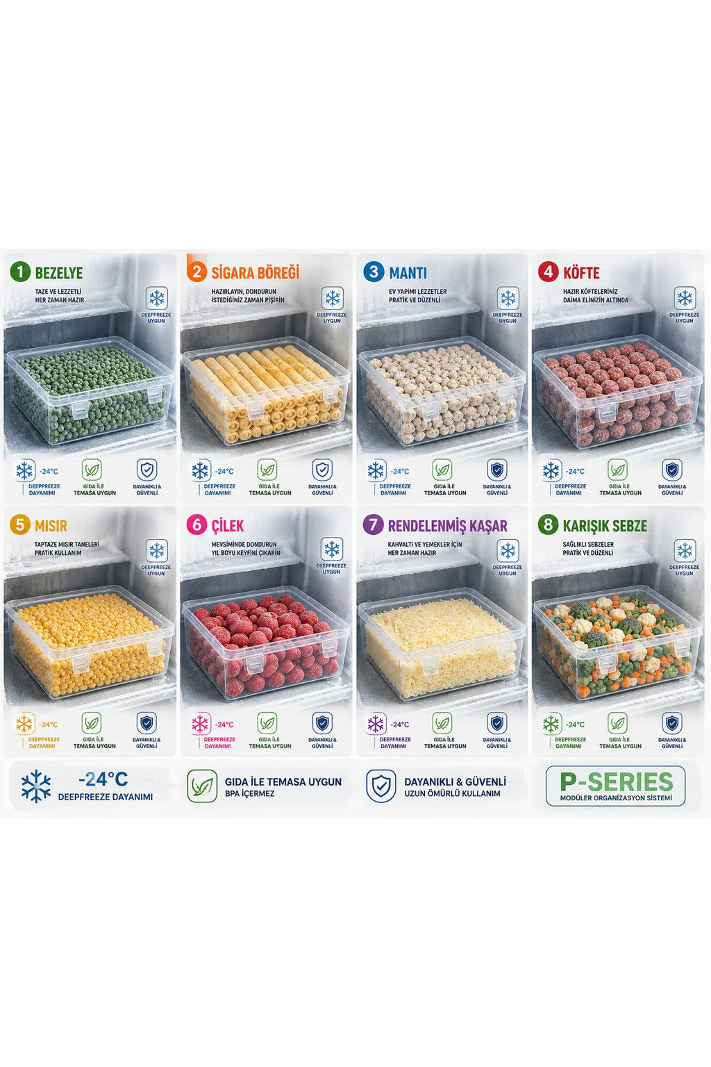 P-SERİSİ PB1 – Büyük Şeffaf Plastik Modüler Organizer Kutu (22.5x20.5x7.5 cm)