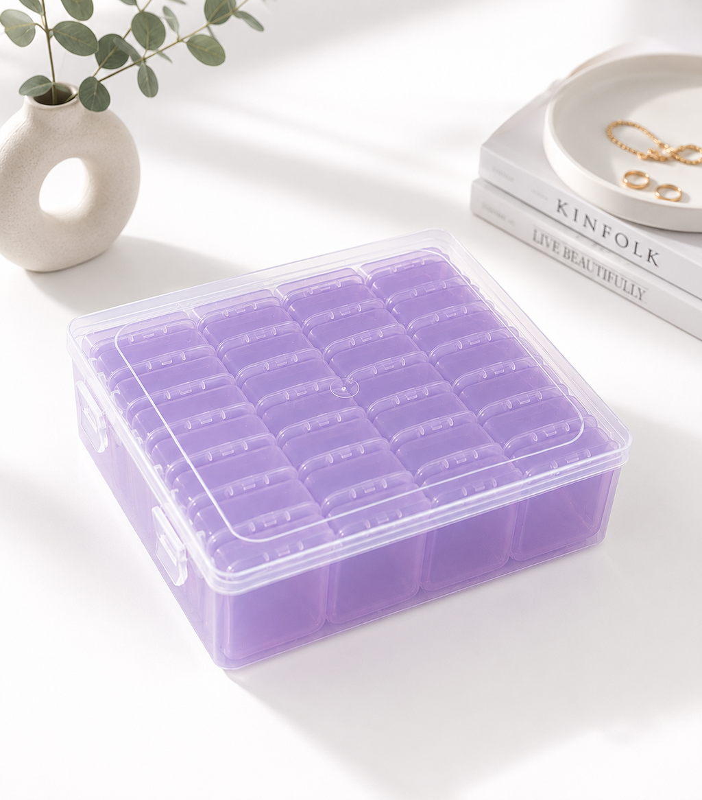 Lila Modüler Organizer Kutu – 24 Bölmeli | P-SERİSİ