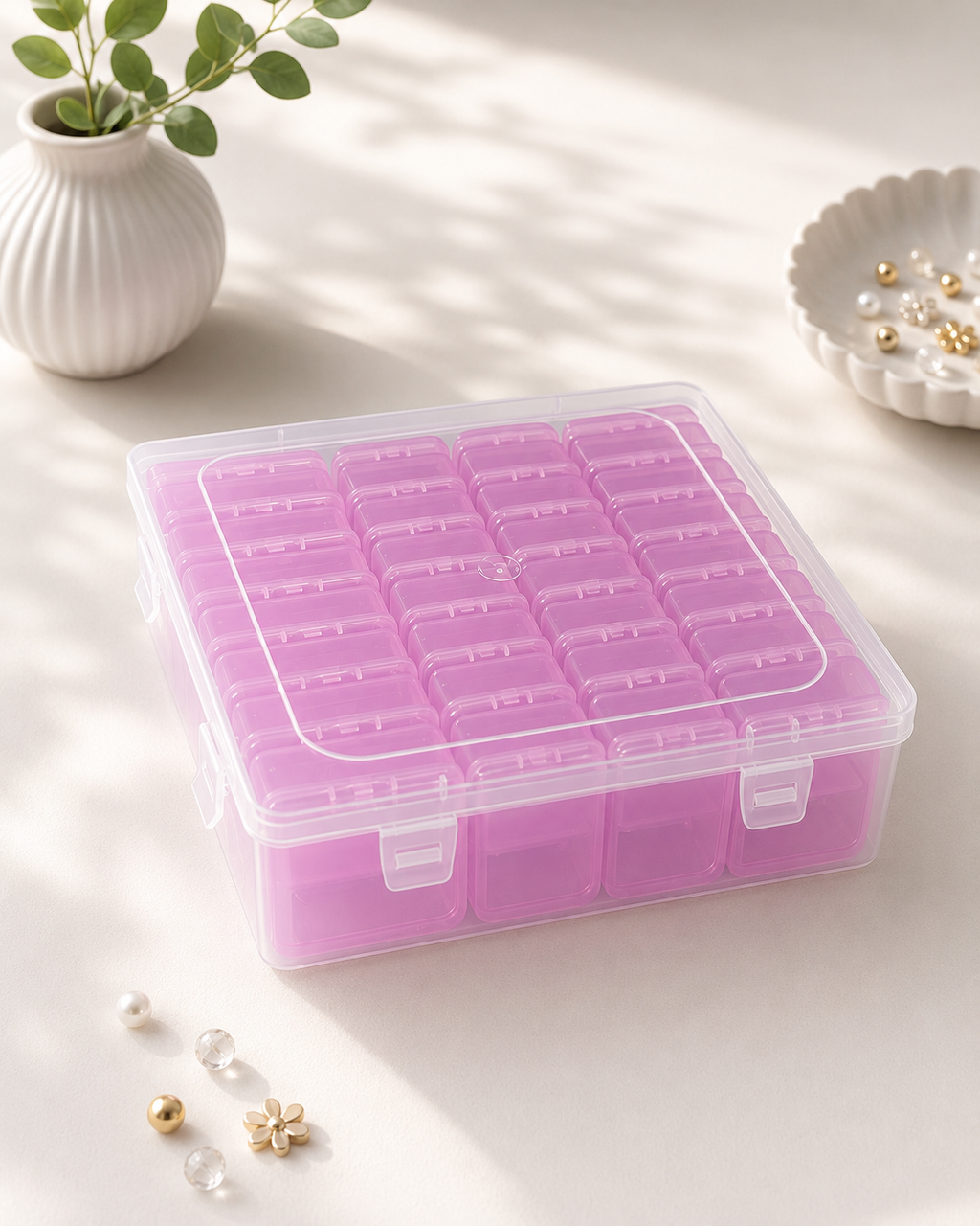 Pembe Modüler Organizer Kutu – 24 Bölmeli | P-SERİSİ