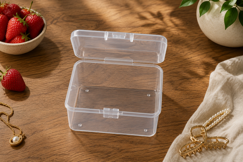 P-SERİSİ PK-100 Şeffaf Plastik Organizer Kutu – 100'lü Set (6.5x6.5x2.5 cm)