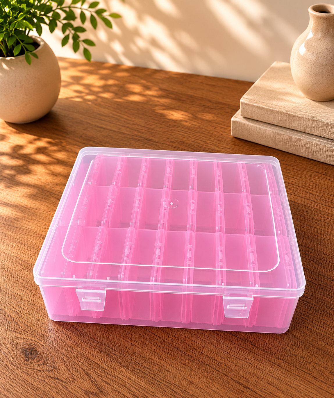 Pembe Modüler Organizer Kutu – 24 Bölmeli | P-SERİSİ