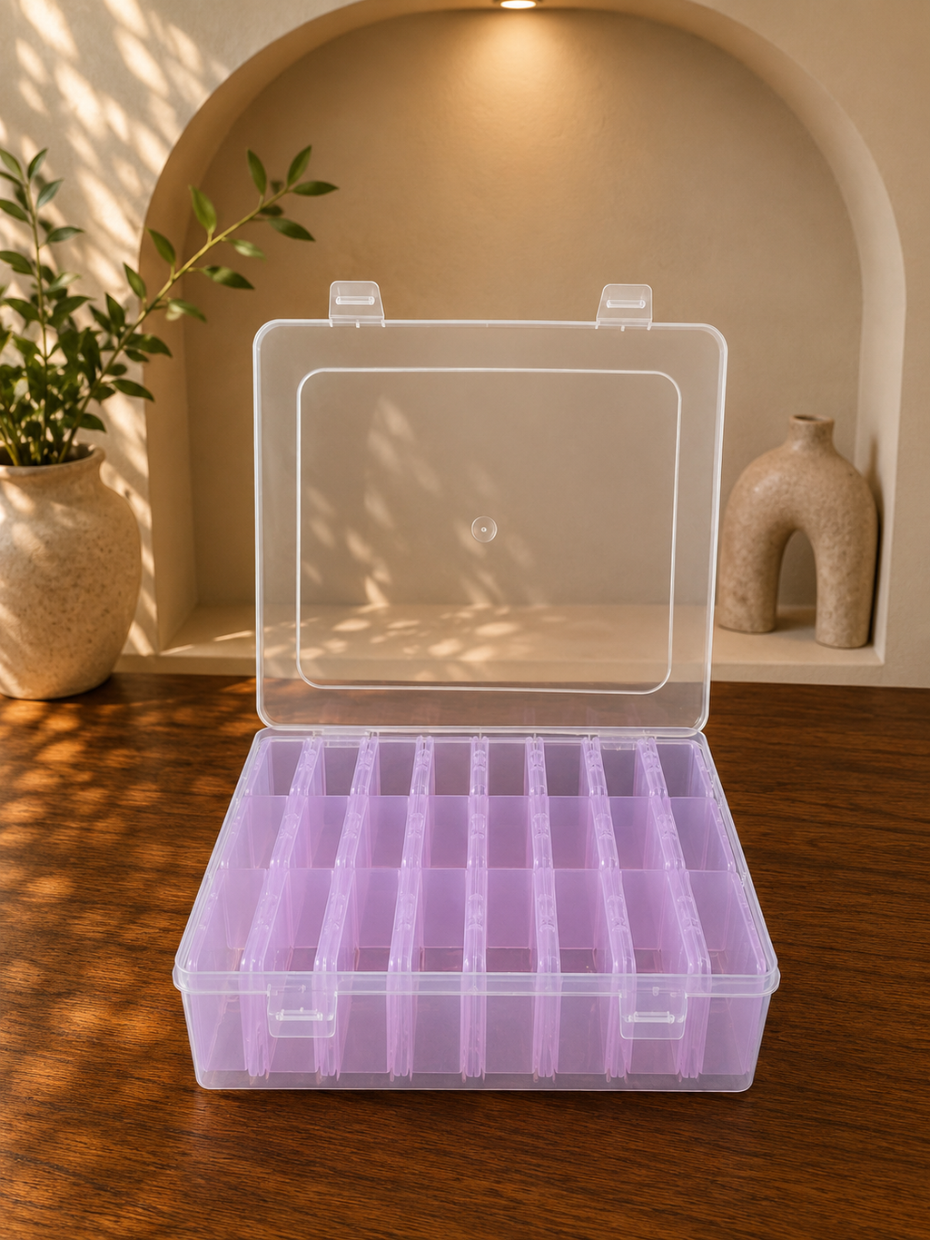 Lila Modüler Organizer Kutu – 24 Bölmeli | P-SERİSİ