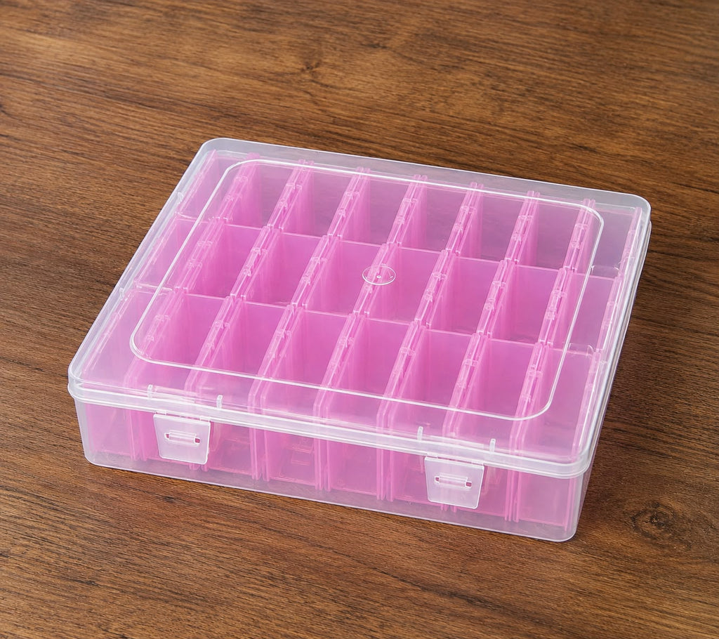Pembe Modüler Organizer Kutu – 24 Bölmeli | P-SERİSİ